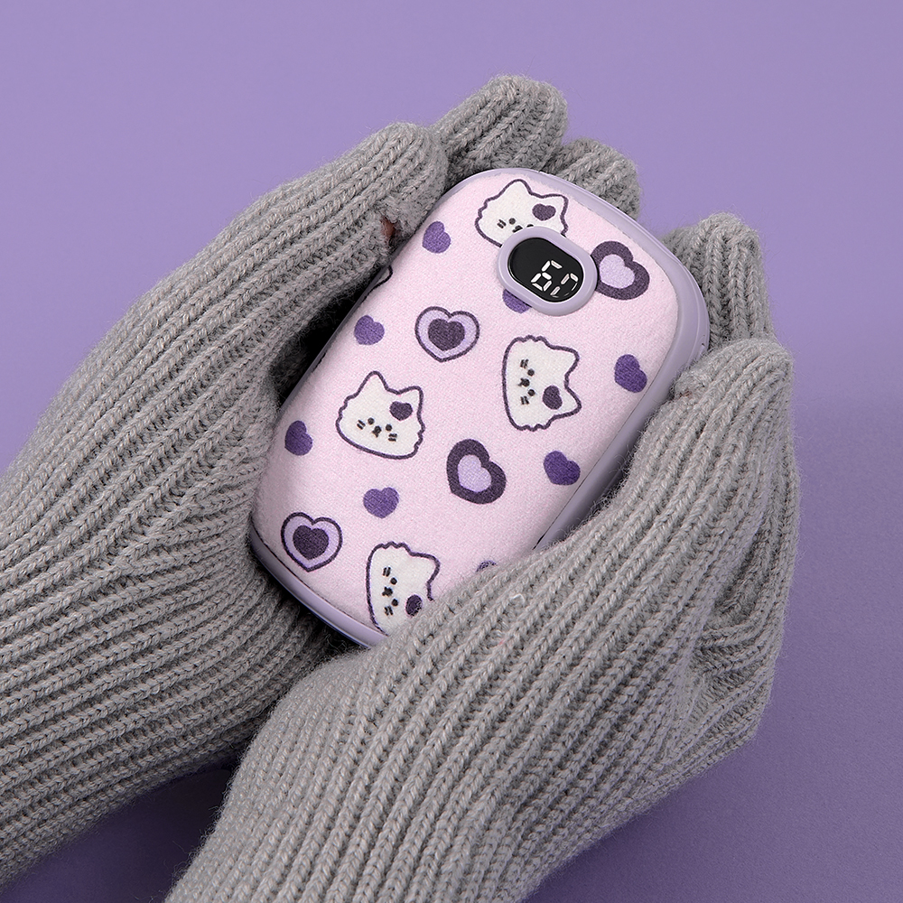 어프어프 하트 치치 퍼플 손난로 보조배터리(earpearp Heart Chichi Purple Hand Warmer Power Bank) - 5