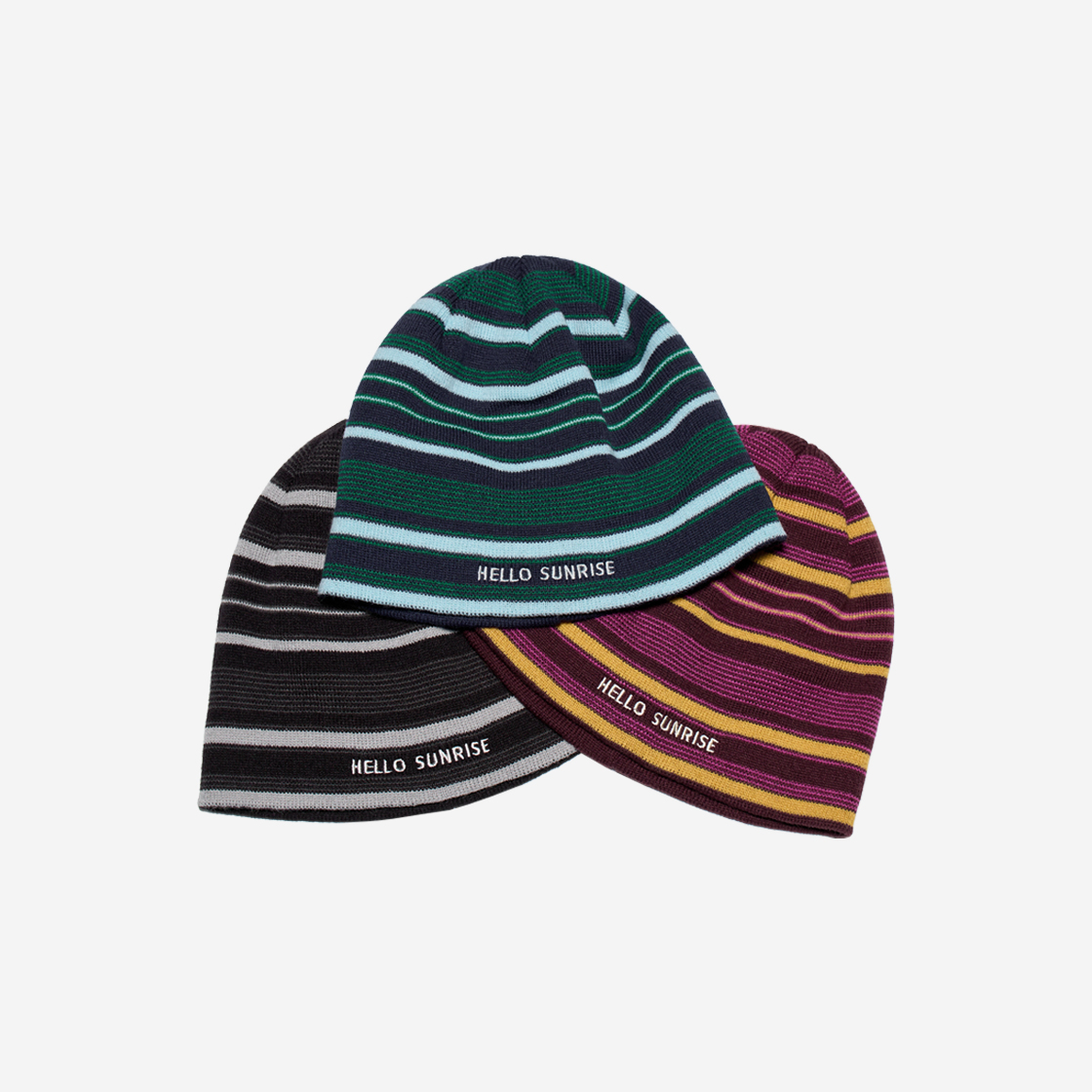 【HELLO SUNRISE】 Multi Stripe Beanie / 追跡付 헬로선라이즈 멀티 스트라이프 비니 블랙 | Hello Sunrise | KREAM