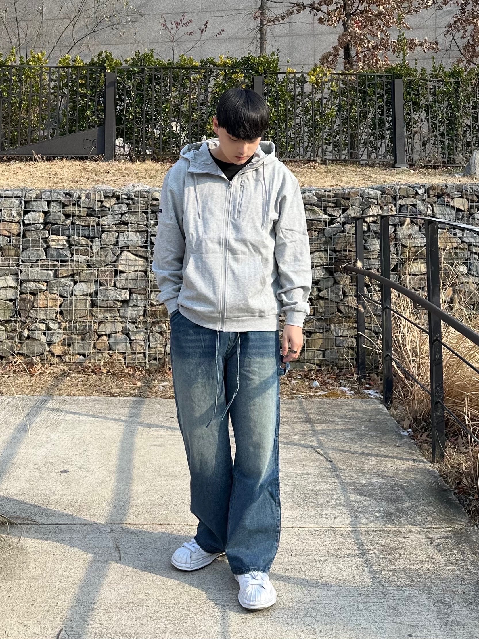 keek Pillowdy Hoody V2 Comfy fit M.gray 착용 스타일 - 1