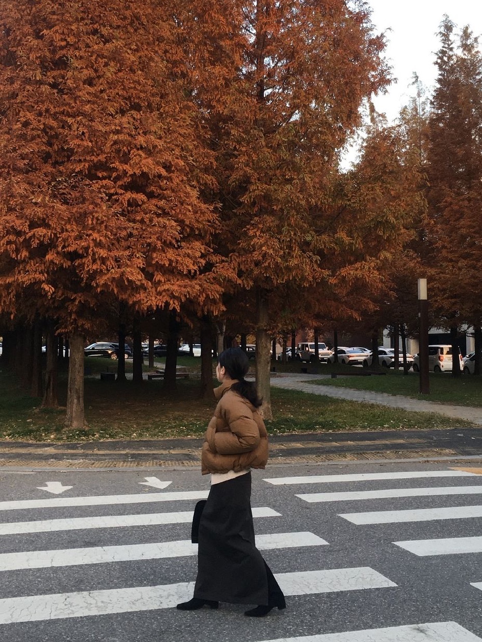 Siyazu SIOT4010 Duckdown Crop PD Khaki Brown 착용 스타일 - 3