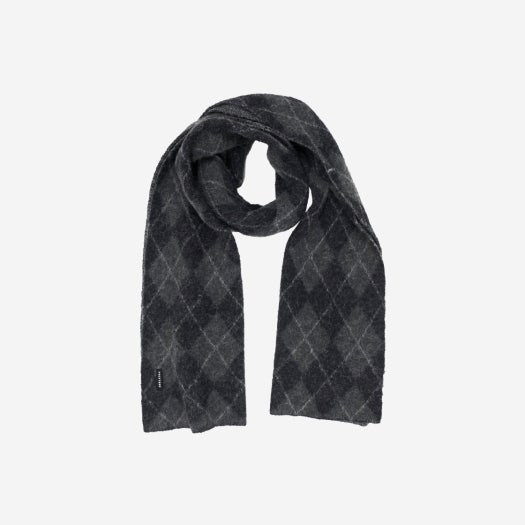 PL4EMU3801A1 Polyteru Argyle Mohair Muffler Charcoal