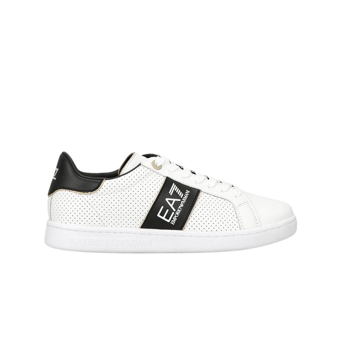 X8X102XK258Q678 Emporio Armani EA7 Classic Performance Leather Sneakers White Black