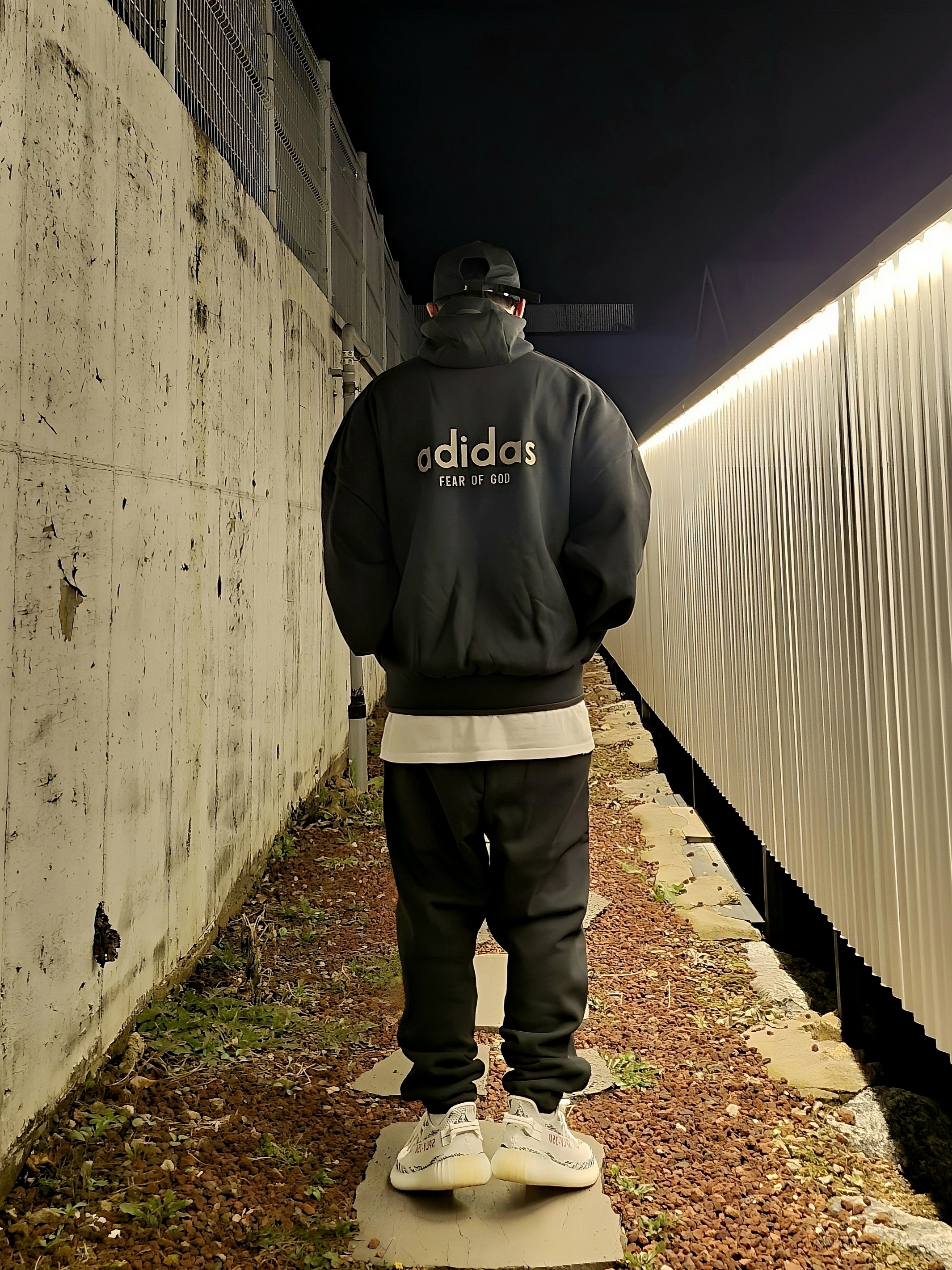 Adidas x Fear of God Athletics Heavy Fleece Hoodie Black - KR Sizing, Adidas x Fear of God Athletics Heavy Fleece Hoodie Black - US Sizing 착용 스타일
