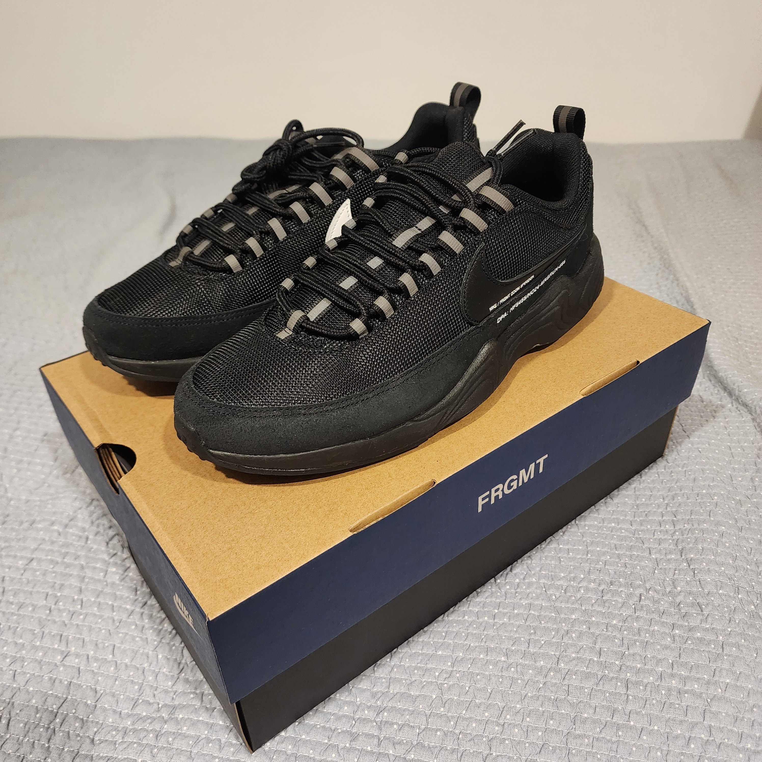Nike x Fragment Air Zoom Spiridon Black 착용 스타일 - 5