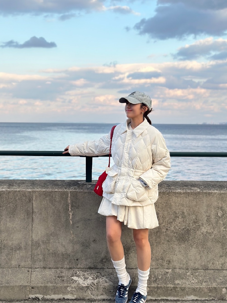 Siyazu SIOT4127 Duck Down Quilting Hunting Jacket Ivory 착용 스타일 - 1