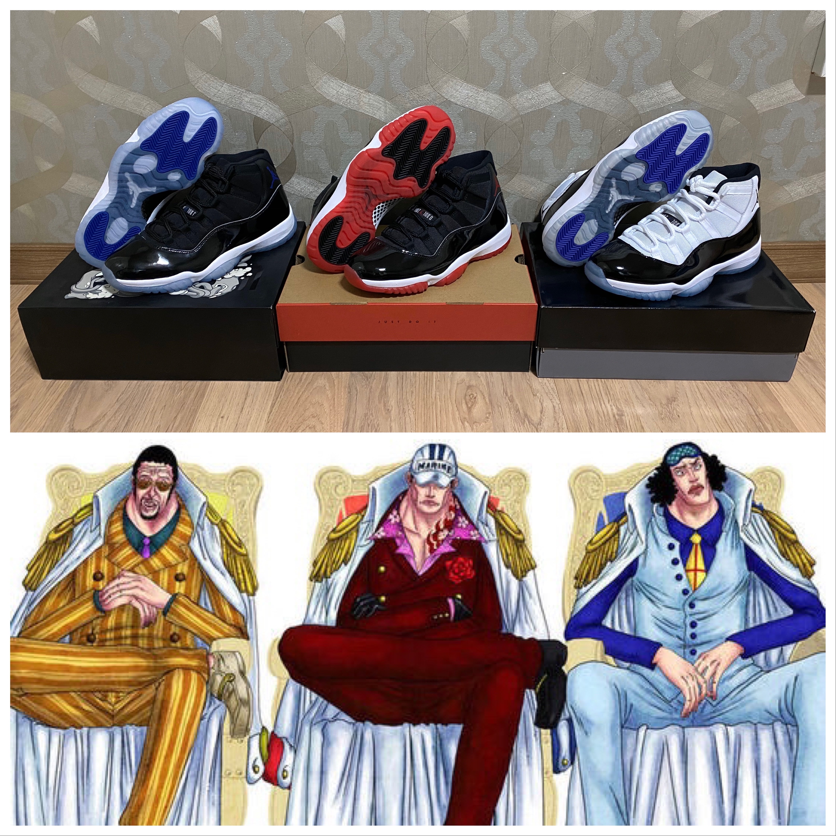 Jordan 11 Retro Space Jam 2016, Jordan 11 Retro Bred 2019 착용 스타일
