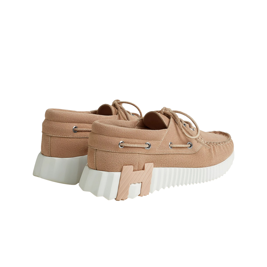 (W) 에르메스 케치 스니커즈 스웨이드 고트스킨 & 베쥬 펠리노((W) Hermes Ketch Sneakers Suede Goatskin & Beige Perlino) - 3