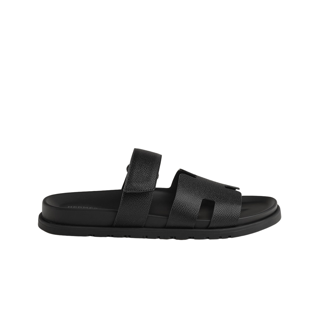 H251885ZH01 Hermes Chypre Sandal Shiny Grained Calfskin & Noir