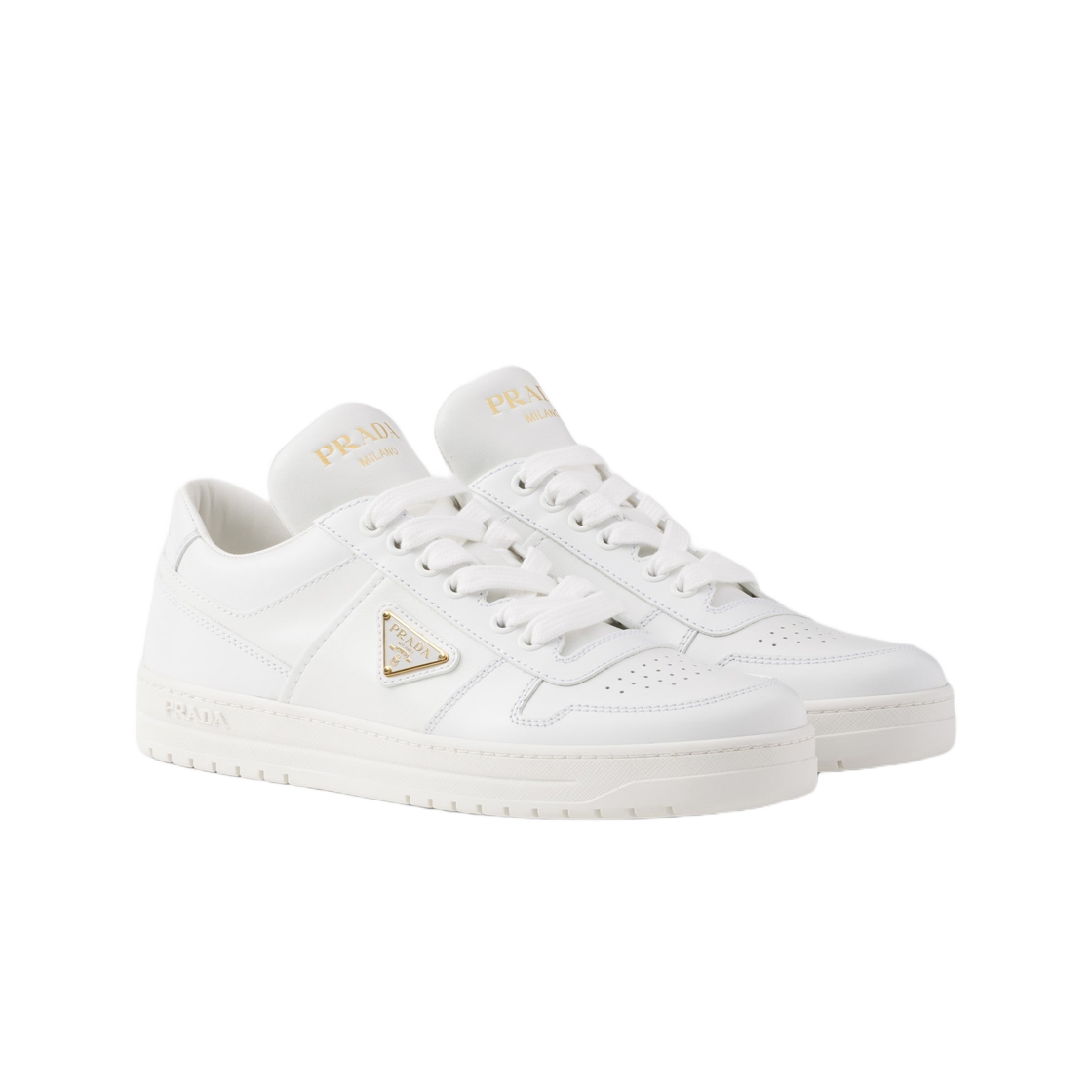 (W) 프라다 다운타운 레더 스니커즈 화이트((W) Prada Downtown Leather Sneakers White) - 2