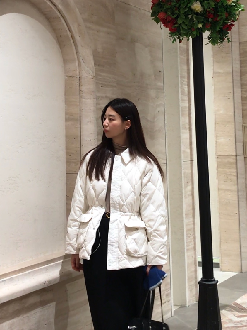 Siyazu SIOT4127 Duck Down Quilting Hunting Jacket Ivory 착용 스타일 - 2