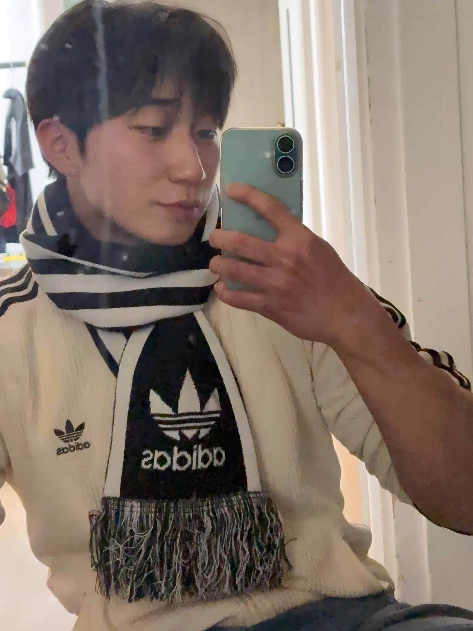 Adidas Waffle Beckenbauer Track Top Wonder White - KR Sizing 착용 스타일
