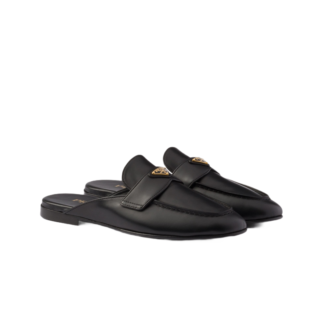 (W) 프라다 레더 슬리퍼 블랙((W) Prada Leather Slippers Black) - 2