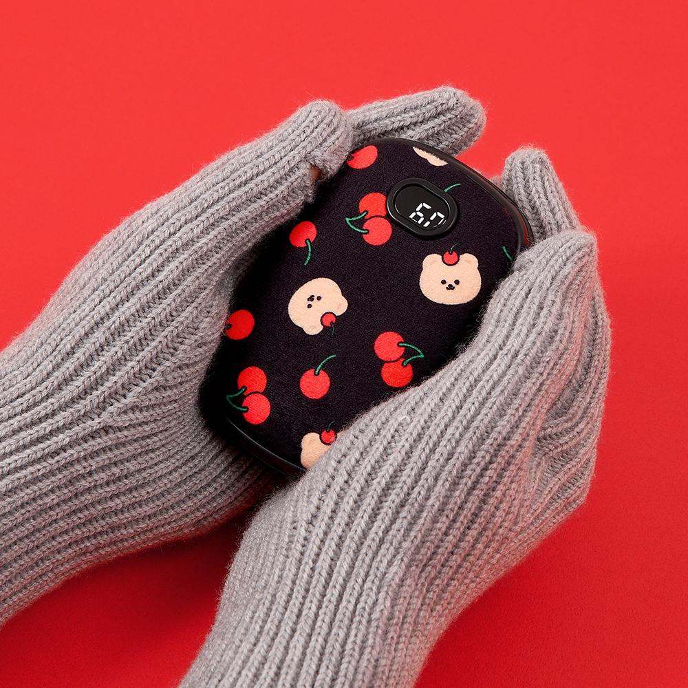 어프어프 체리 코비 블랙 손난로 보조배터리(earpearp Cherry Covy Black Hand Warmer Power Bank) - 5