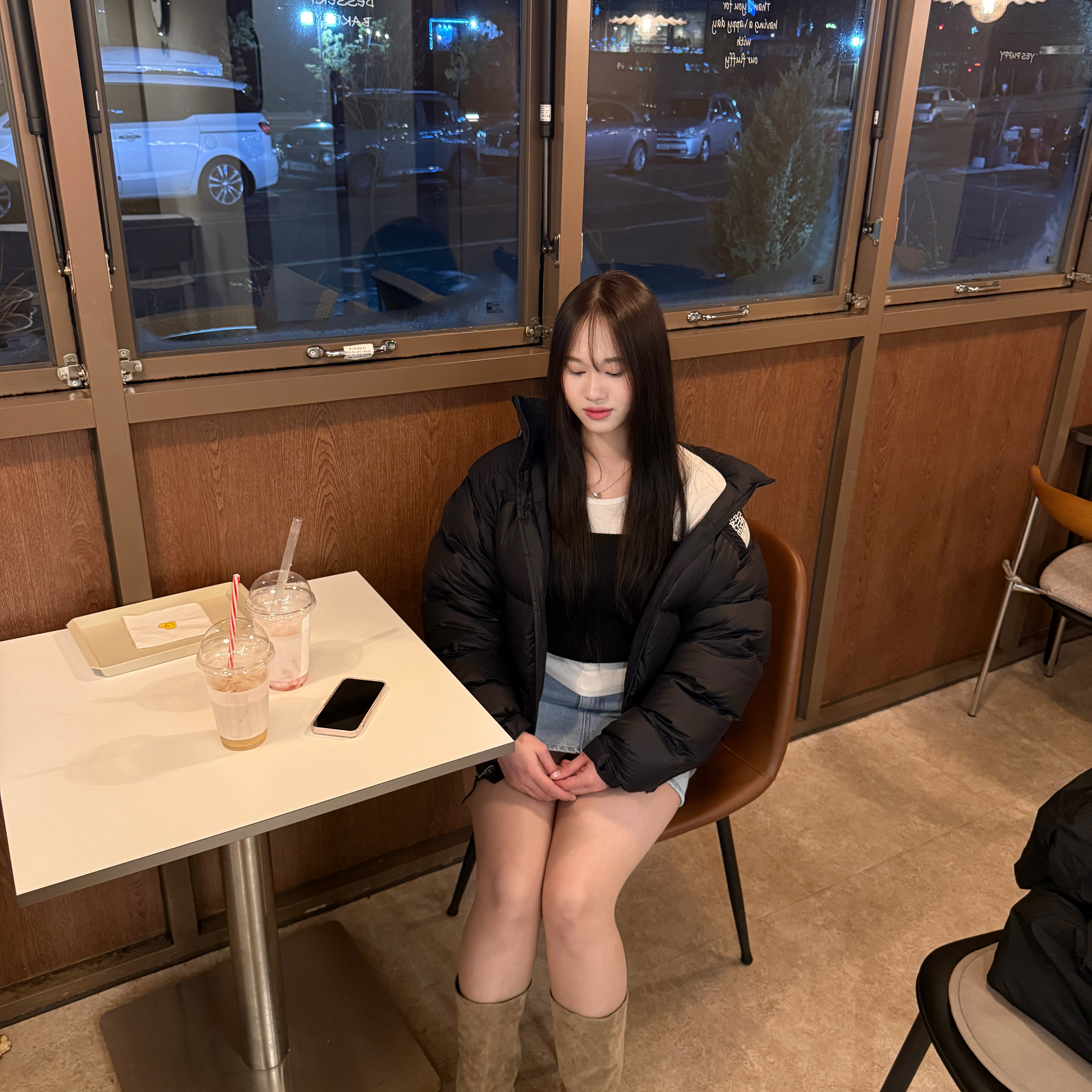 The North Face 1996 Eco Nuptse Jacket Black 착용 스타일 - 1