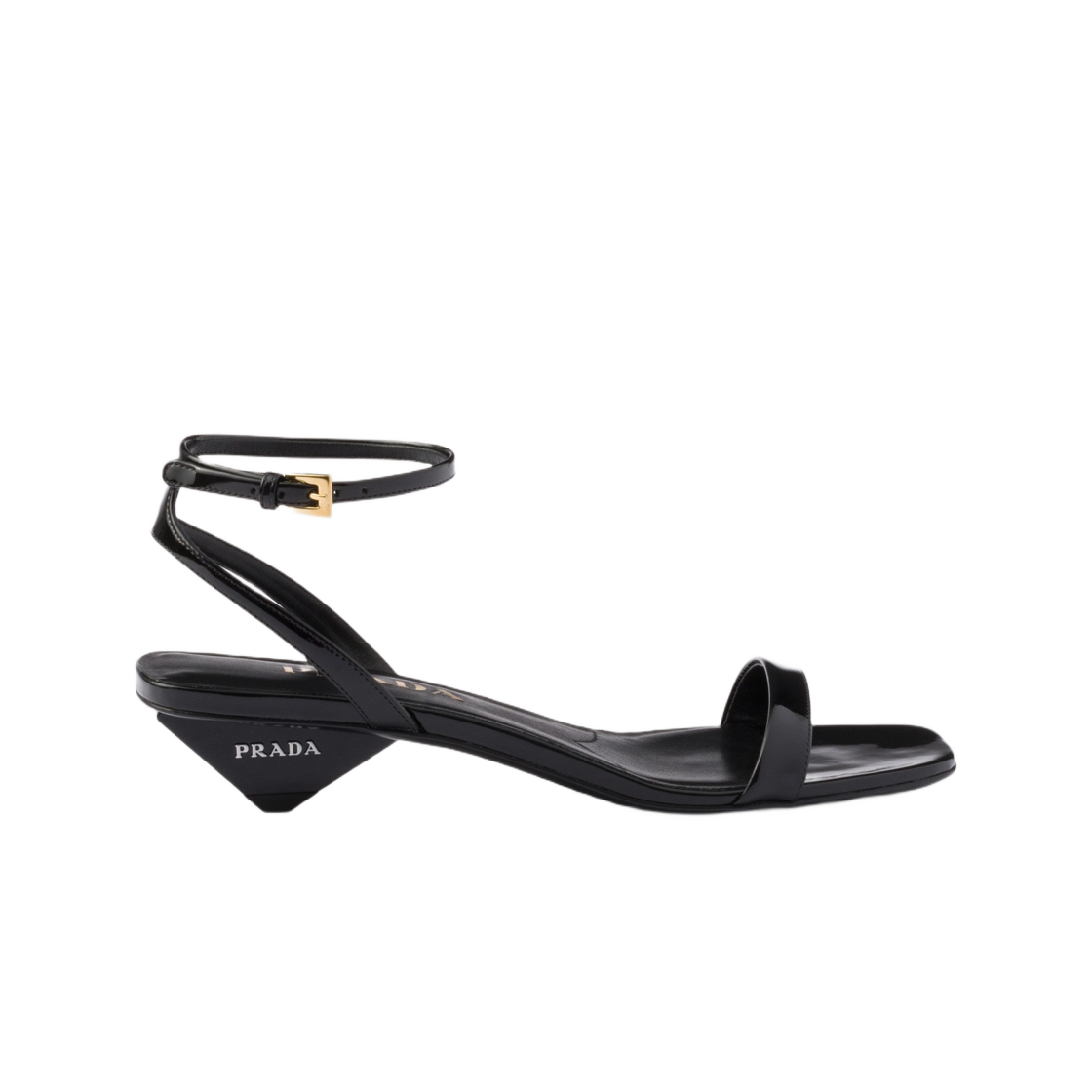 1X542N-069-F0002 (W) Prada Patent Leather Sandals Black