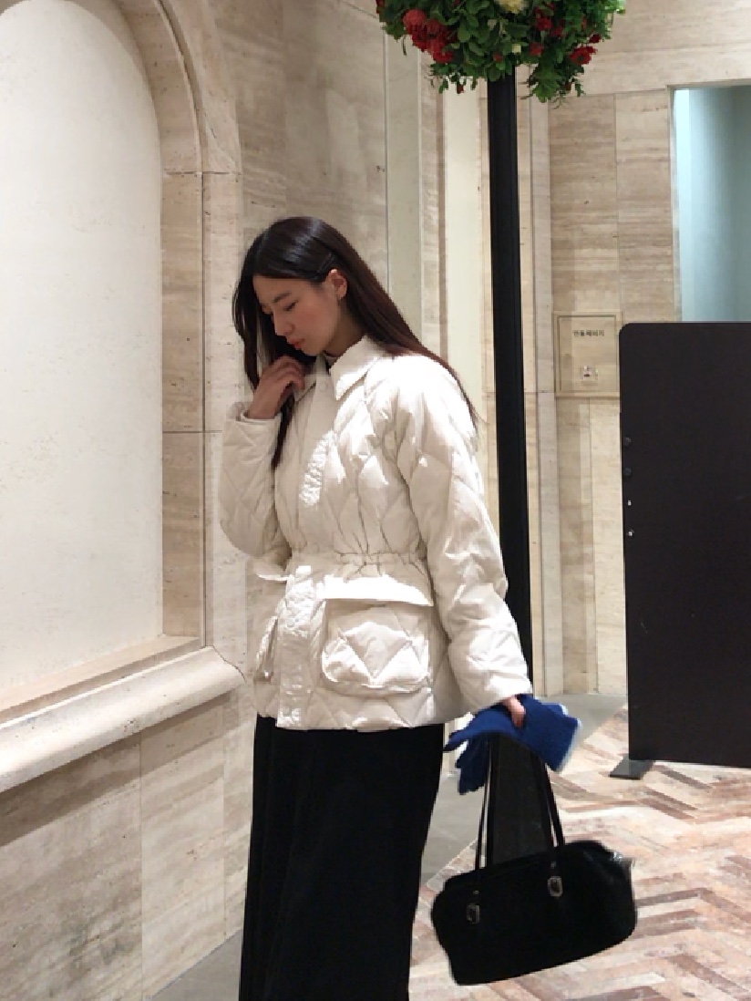Siyazu SIOT4127 Duck Down Quilting Hunting Jacket Ivory 착용 스타일 - 1