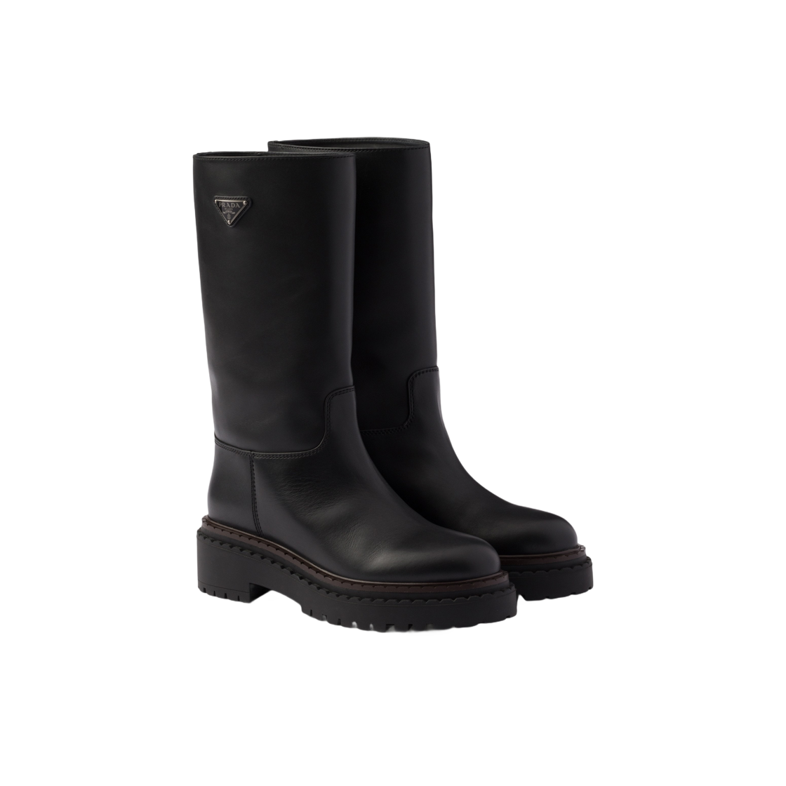 (W) 프라다 레더 부츠 블랙((W) Prada Leather Boots Black) - 2