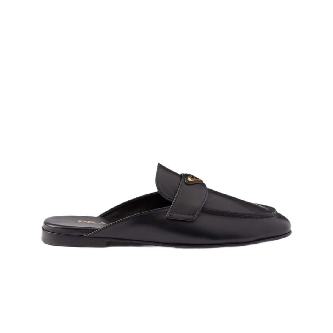 1D766N-070-F0002 (W) Prada Leather Slippers Black