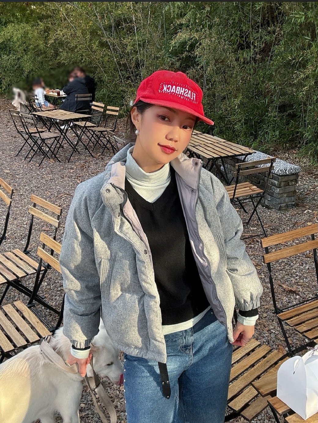 Siyazu SIOT4010 Woolen Duckdown Crop PD Melange gray 착용 스타일 - 1