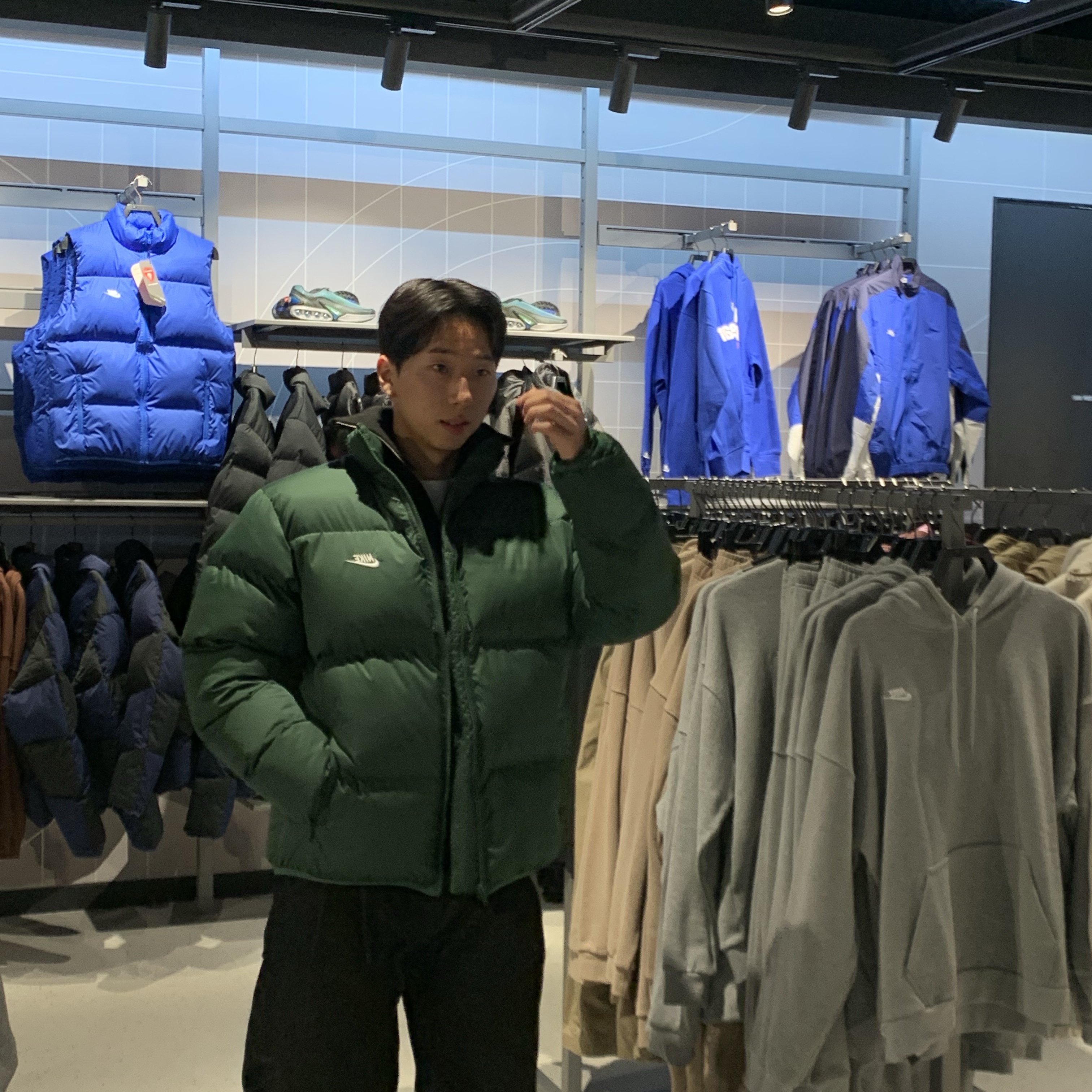 Nike NSW Puffer Jacket Fir - Asia 착용 스타일 - 2