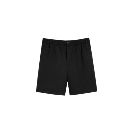 AMI Compact Cotton Waistband Shorts Black