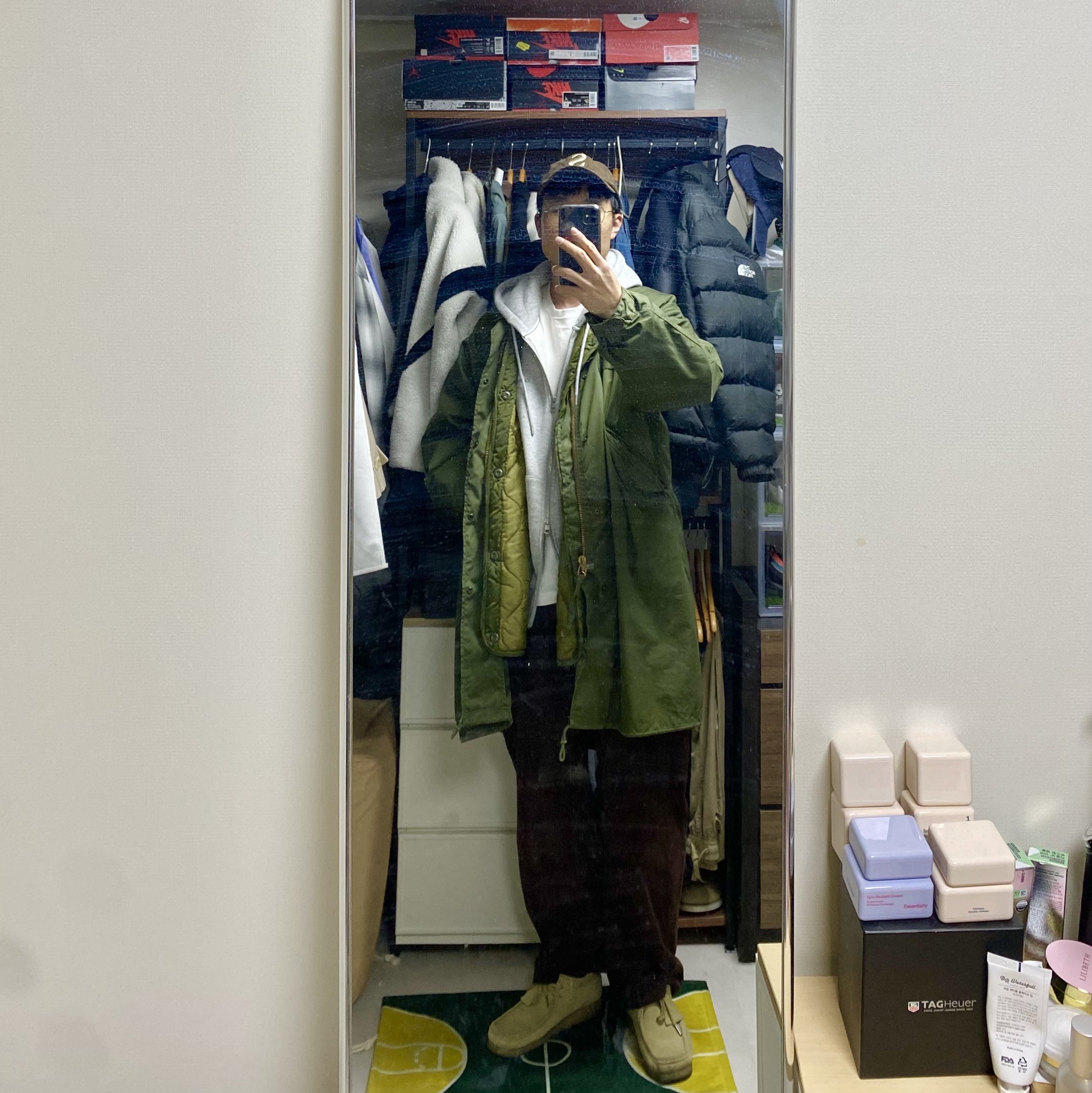 Clarks Wallabee Maple Suede 착용 스타일