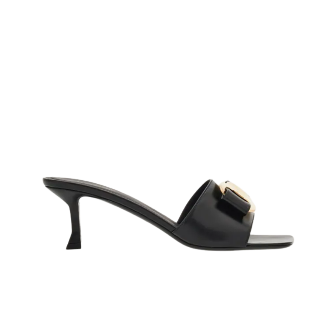 01H171-768714 (W) Ferragamo New Vara Plate Mule Black - D