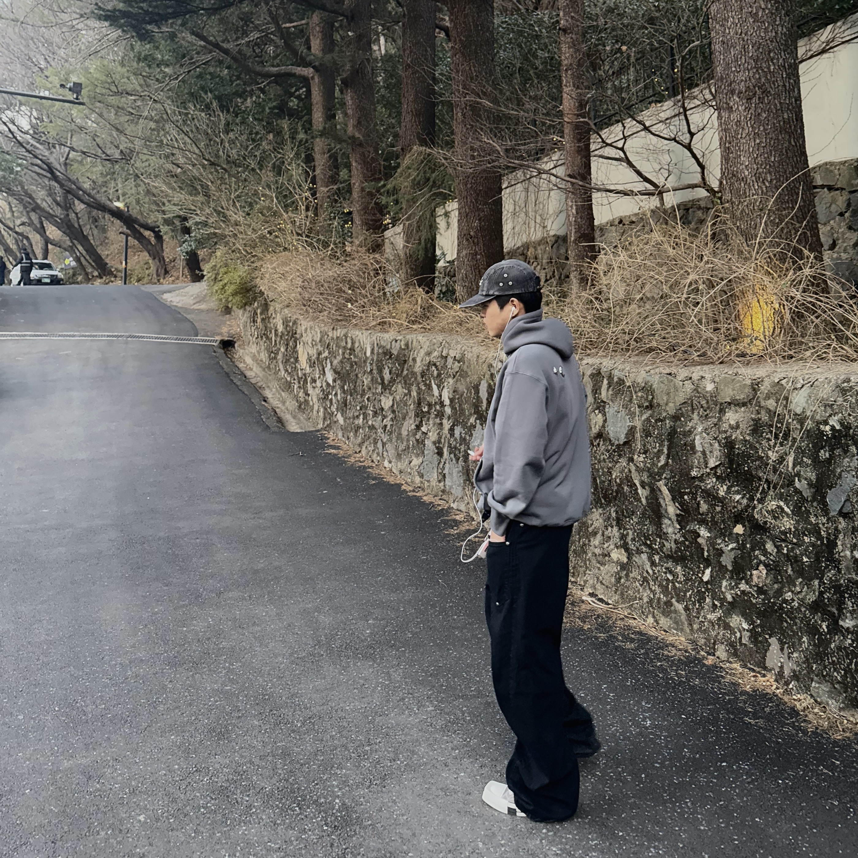 Thug Club Armor Hoodie Gray, Thug Club Tc Army Cap Denim - 24FW 착용 스타일 - 5