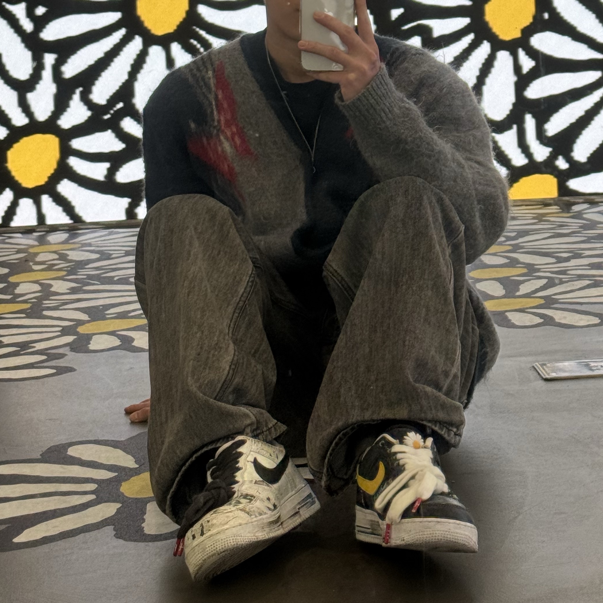 Nike x Peaceminusone Air Force 1 Low Para-Noise 3.0 Black and Multicolor, Nike x Peaceminusone Air Force 1 Low Para-Noise 2.0 착용 스타일