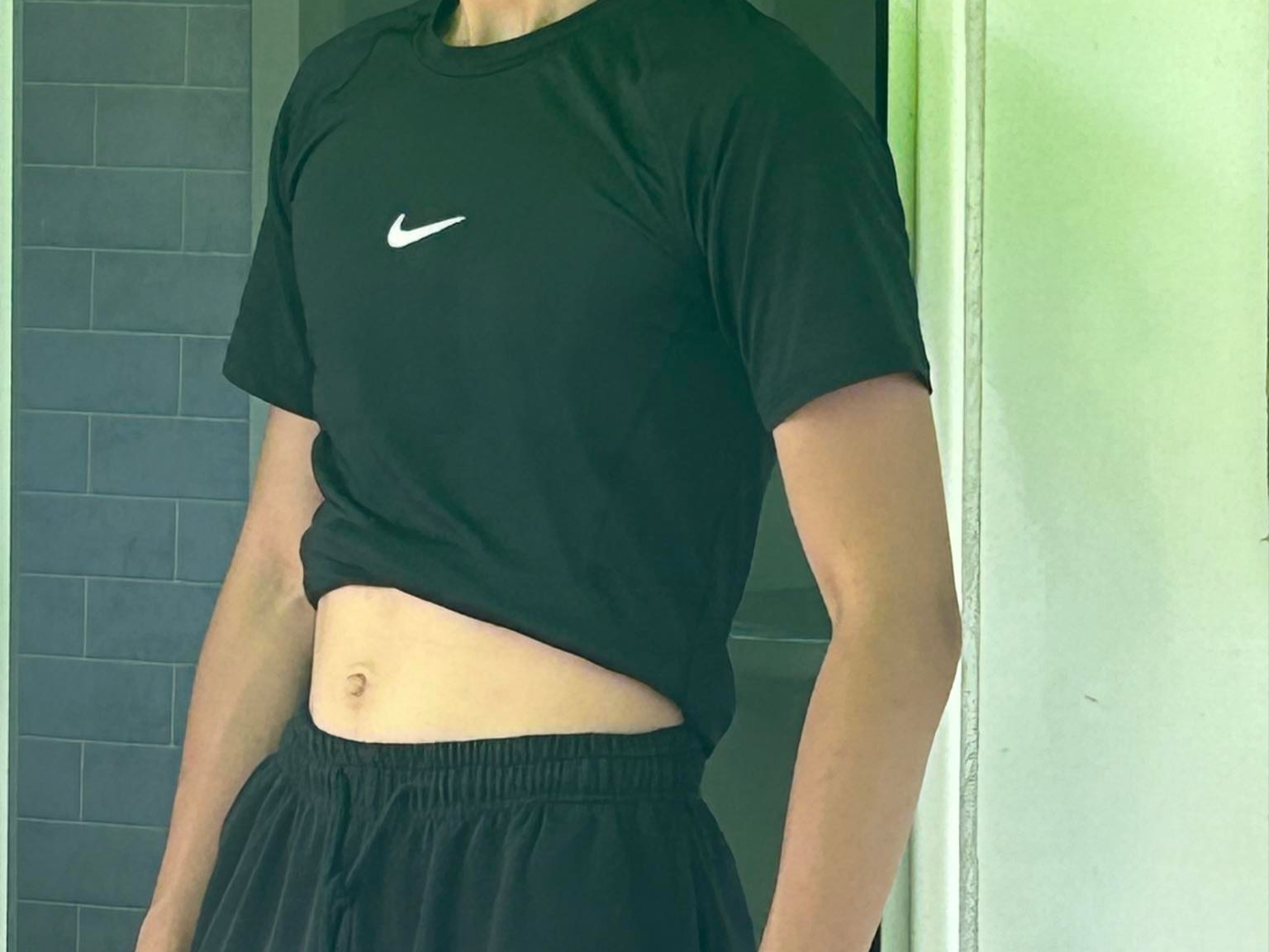 Nike Pro Dri-Fit Short Sleeve Fitness Top Black - Asia 착용 스타일