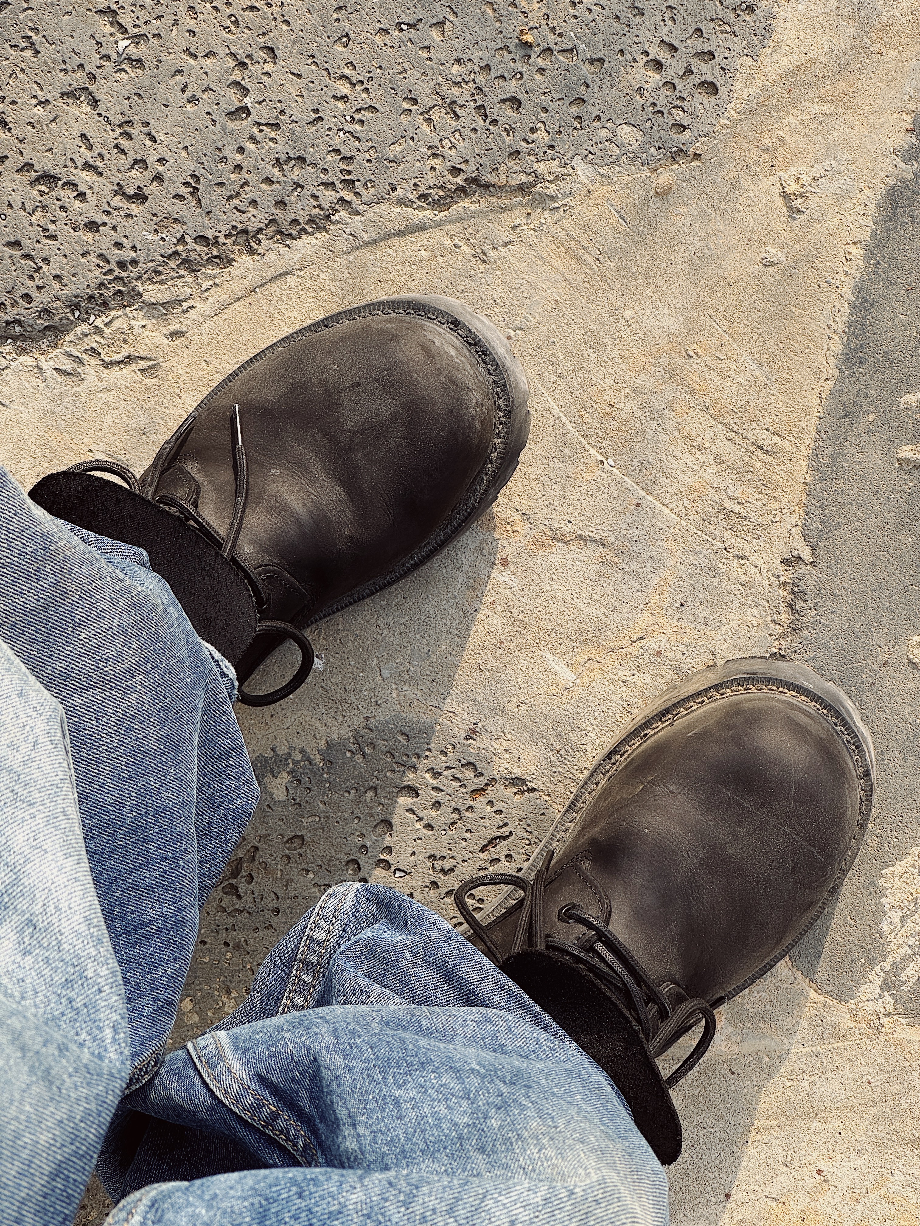 Nonnod Double Pocket Japanese Denim Mid Blue, LOSTGARDEN Route Black 착용 스타일 - 5