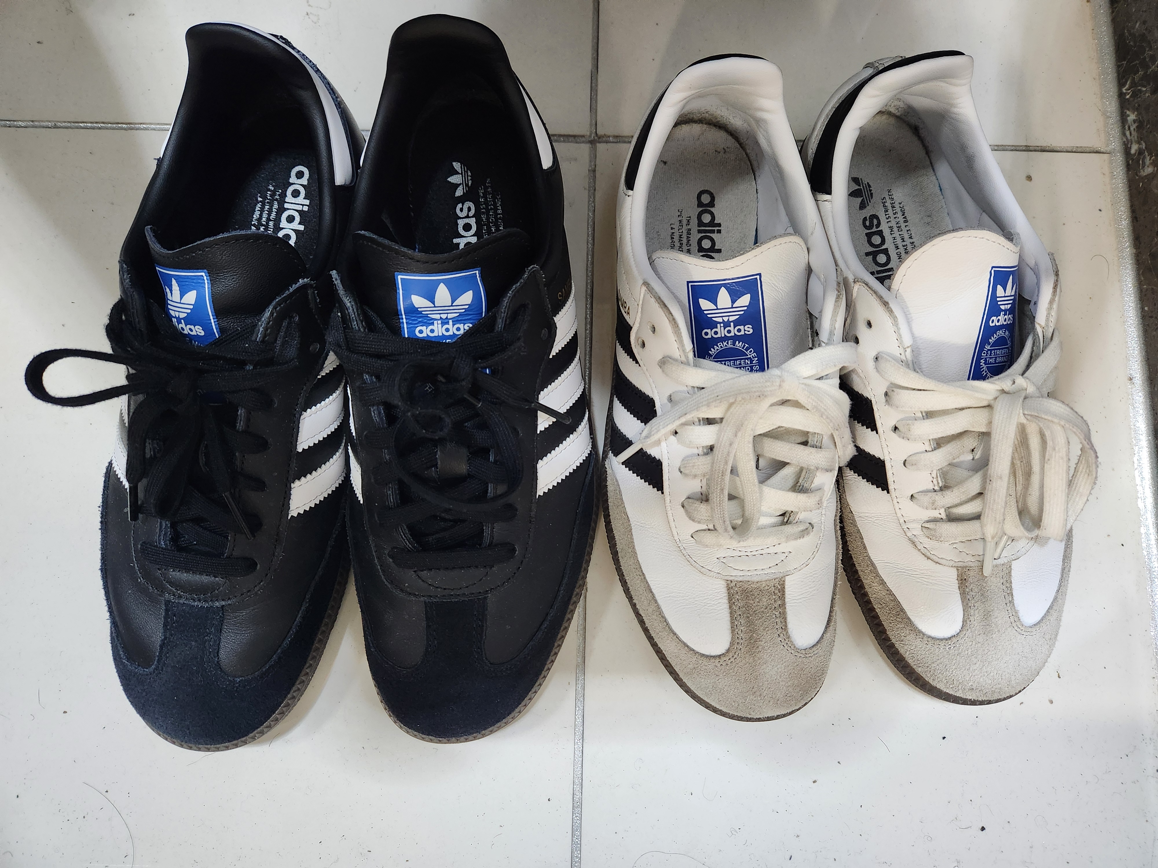 Adidas Samba OG Black White Gum, Adidas Samba OG Cloud White 착용 스타일