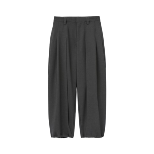 DNBDFWPT04CH DNSR Multi Pleats Wide Slacks Charcoal