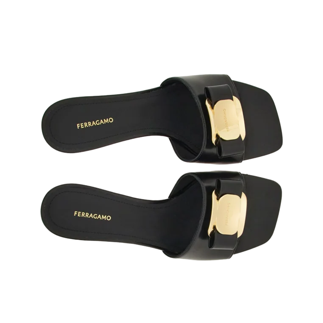 (W) 페라가모 뉴 바라 플레이트 뮬 블랙 - D((W) Ferragamo New Vara Plate Mule Black - D) - 2