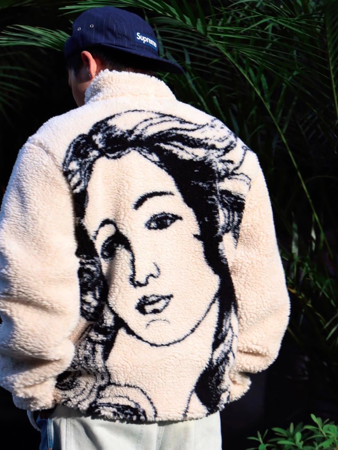 Stussy Venus Jacquard Sherpa Jacket Natural 착용 스타일 - 10
