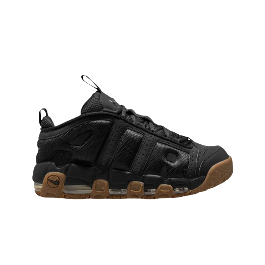 Nike Air More Uptempo Low Black and Gum Medium Brown