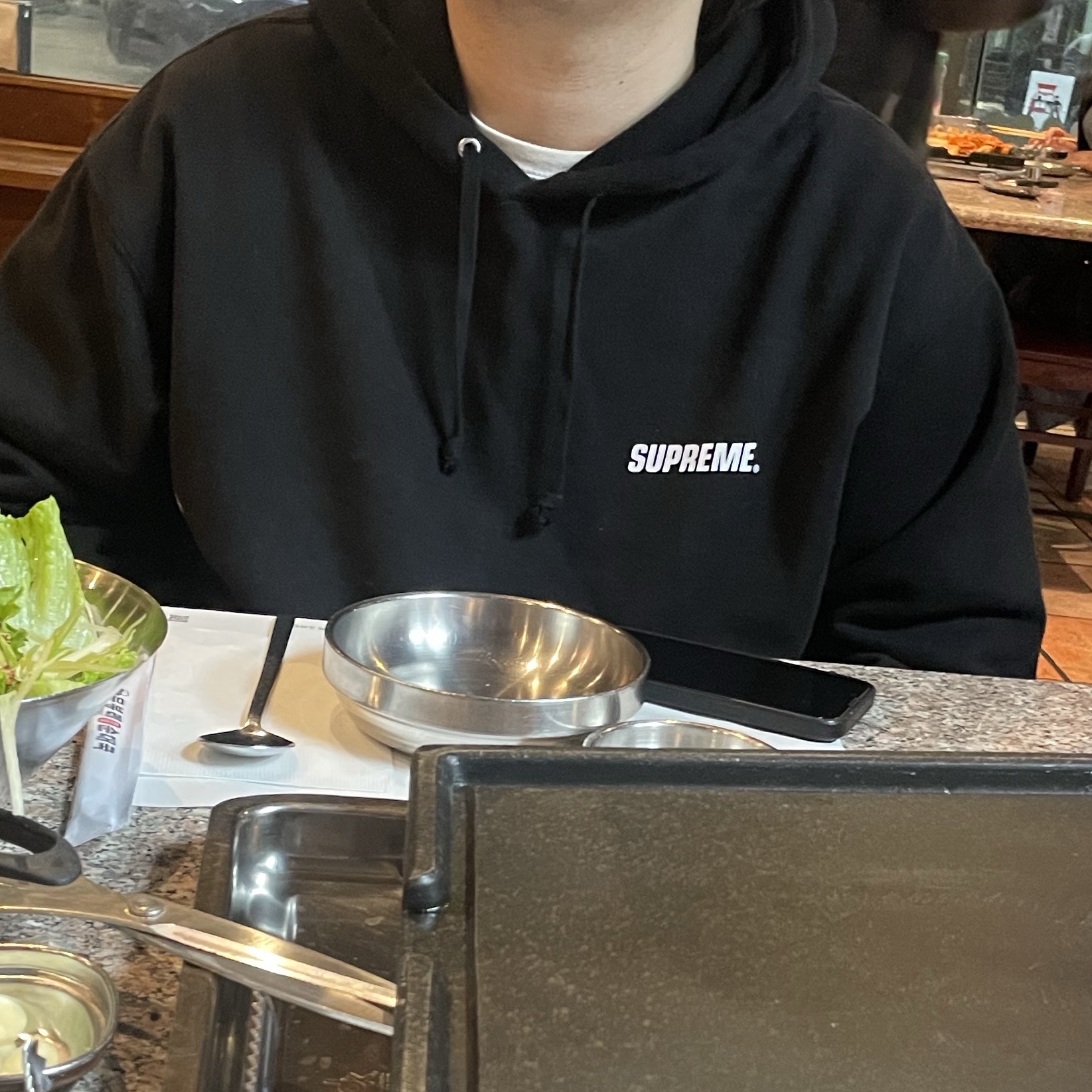 Supreme Crown Hooded Sweatshirt Navy - 23FW 착용 스타일