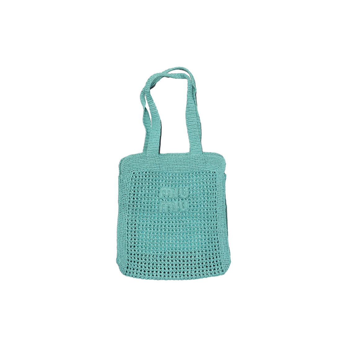 5BG230 Miu Miu Fabric Tote Bag Jade Green - 대표 이미지 #1