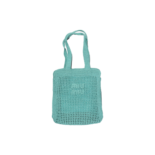 5BG230 Miu Miu Fabric Tote Bag Jade Green
