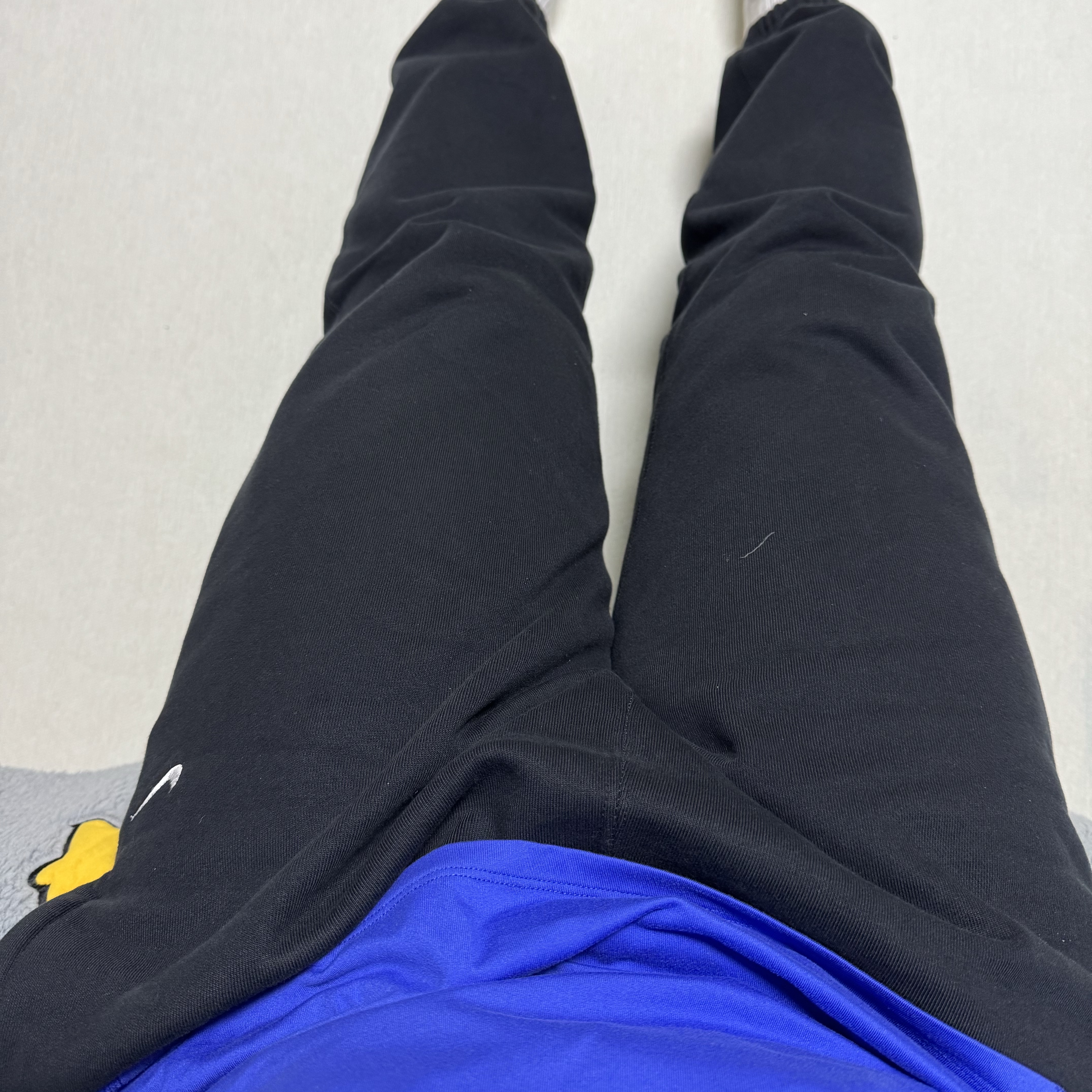 (W) Nike NRG Solo Swoosh Fleece Pants Black White - Asia 착용 스타일