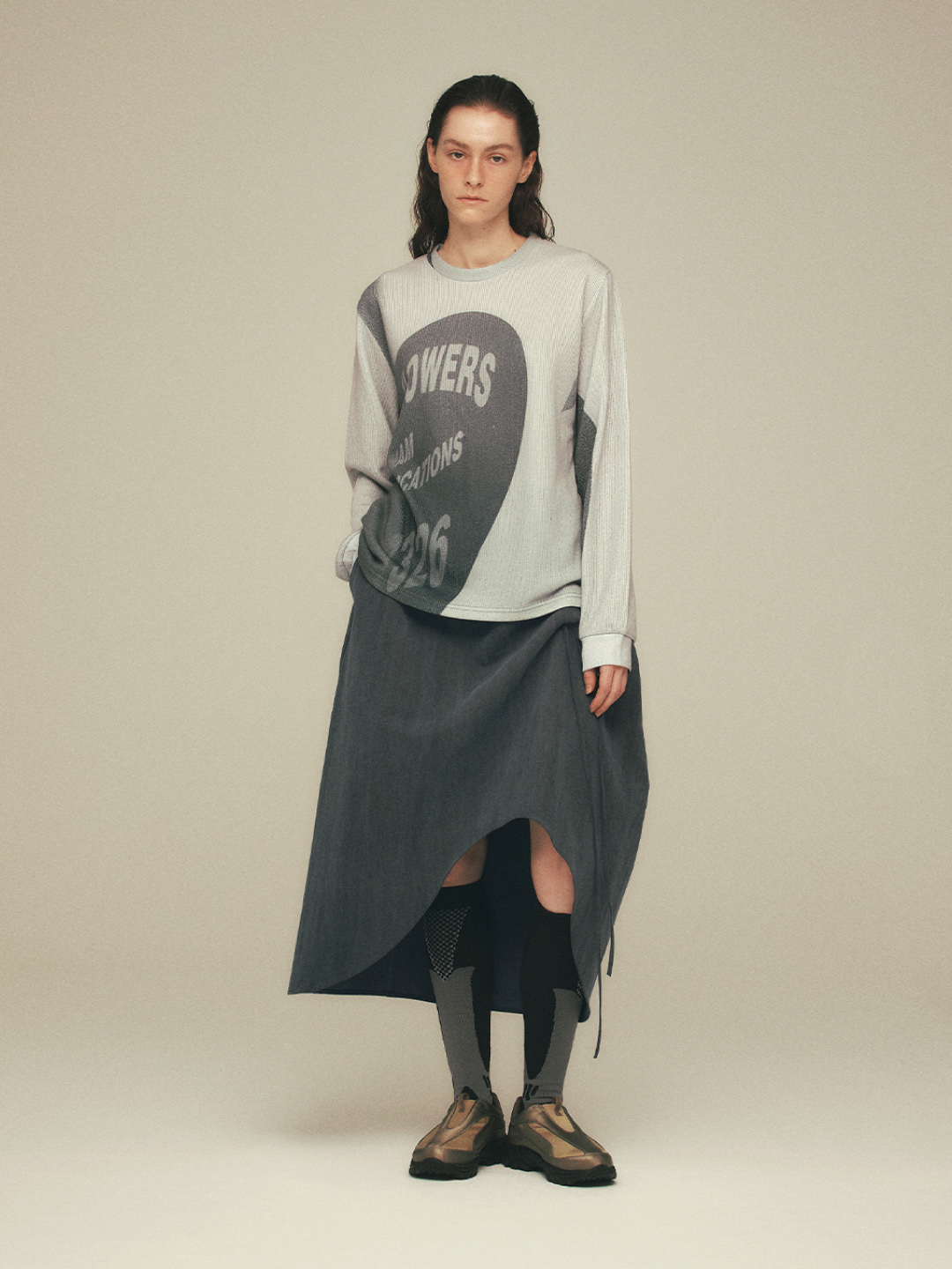 SEEN Hi-Neck Knit Long Sleeve Colour, SEEN Printing More Snap Shirts Landscape 착용 스타일 - 7
