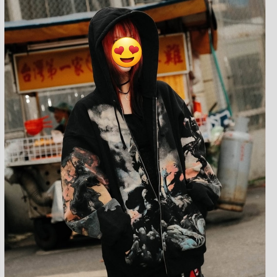 Supreme Frazetta Zip Up Hooded Sweatshirt Black - 24FW 착용 스타일 - 1