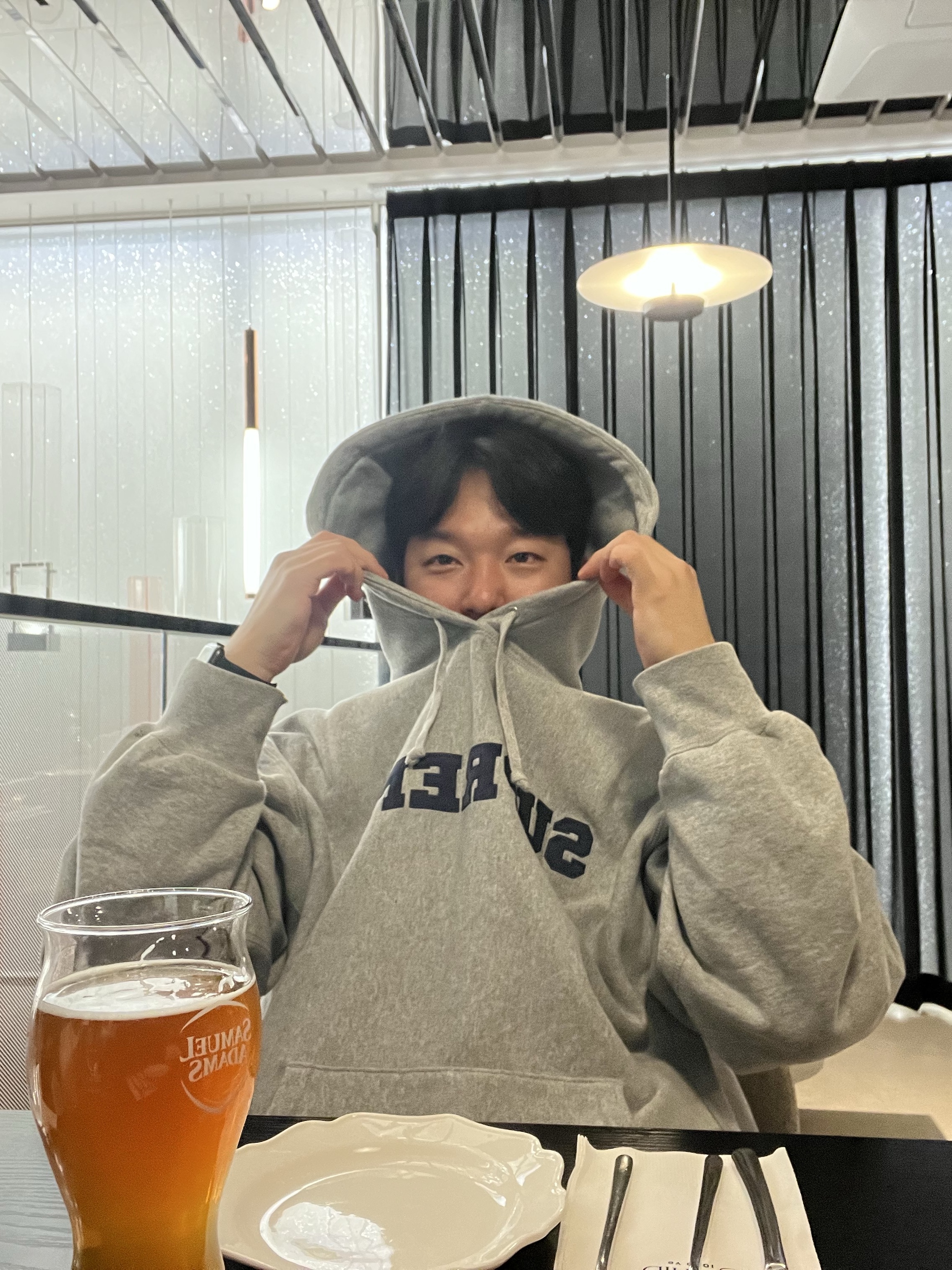 Supreme Collegiate Hooded Sweatshirt Heather Grey - 24SS 착용 스타일