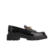 (W) Tod's Fringe Loafers Black