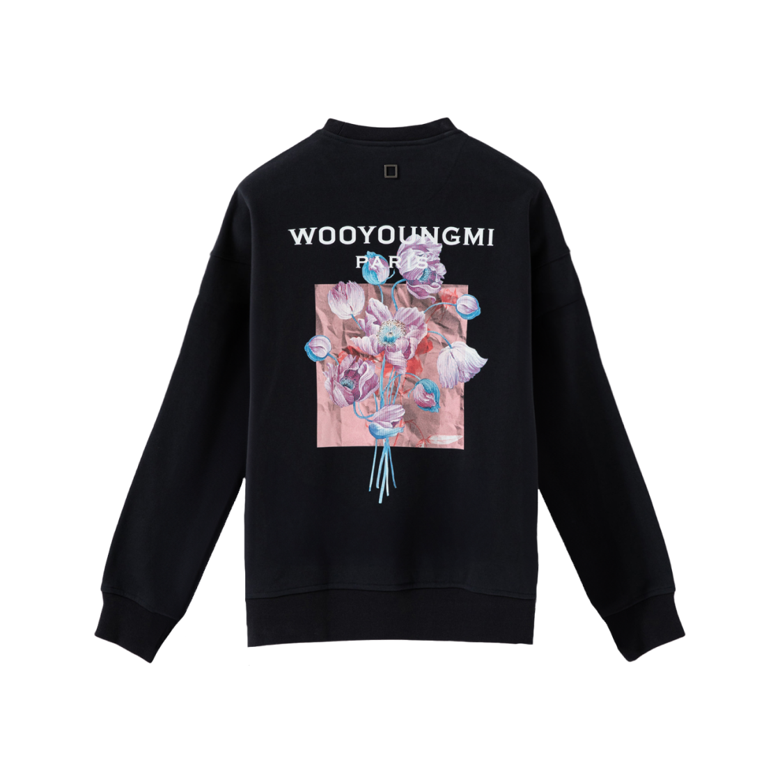 우영미 3D 플라워 백로고 스웨트셔츠 블랙 - 24FW | Wooyoungmi