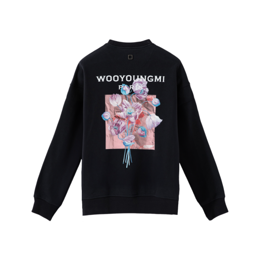 우영미 3D 플라워 백로고 스웨트셔츠 블랙 - 24FW | Wooyoungmi