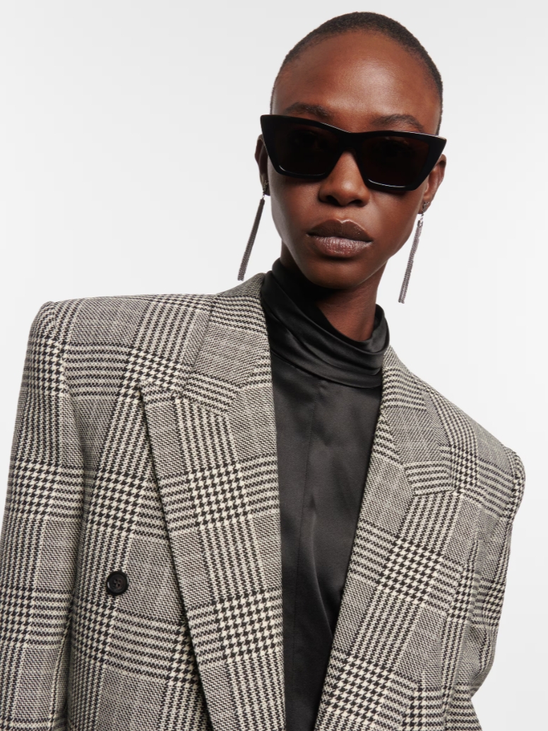 (W) Saint Laurent SL 276 Mica Sunglasses Black 착용 스타일