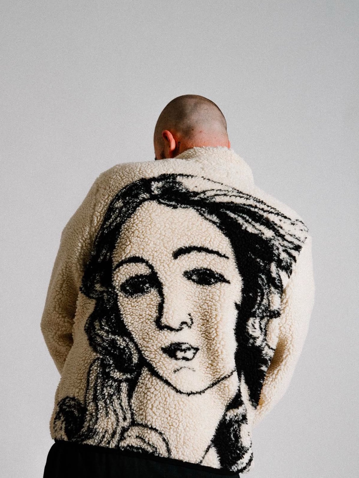 Stussy Venus Jacquard Sherpa Jacket Natural 착용 스타일 - 1