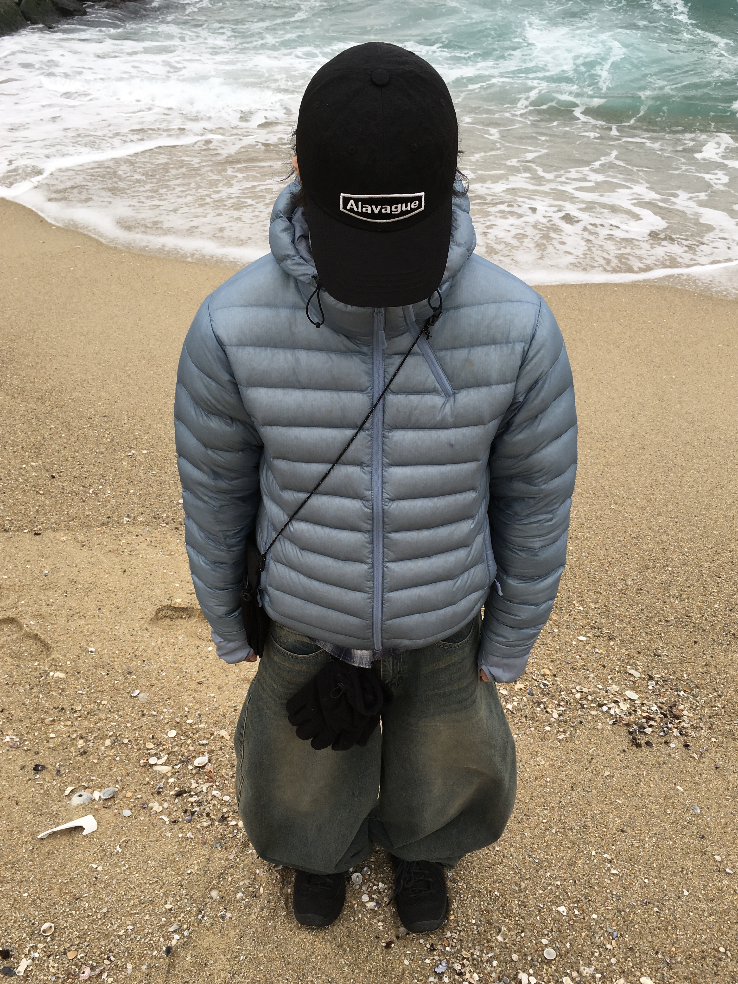 Sansan Gear Suffix Puffer Jacket Sky Blue - 24FW 착용 스타일 - 1
