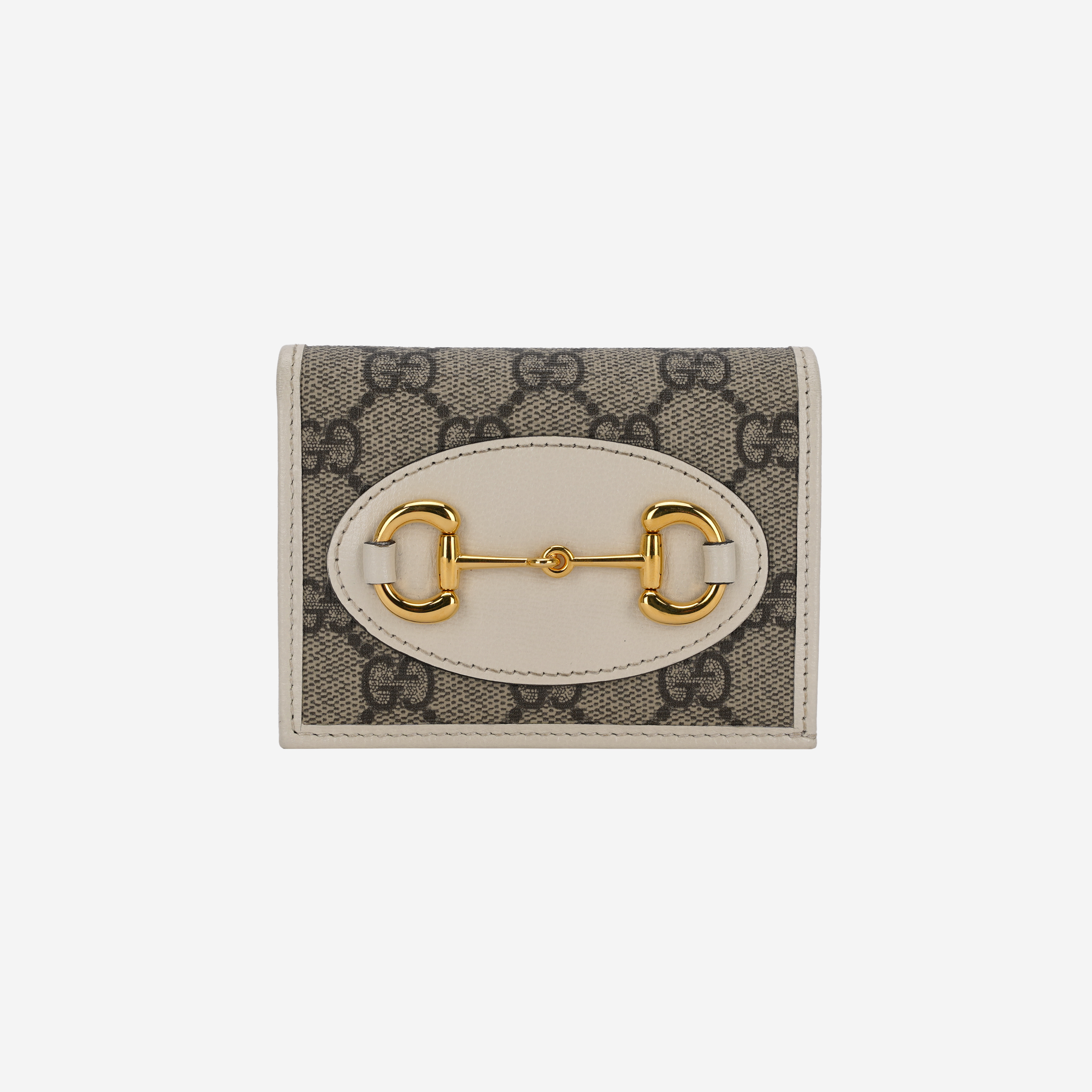 Gucci Horsebit 1955 Card Case Wallet White